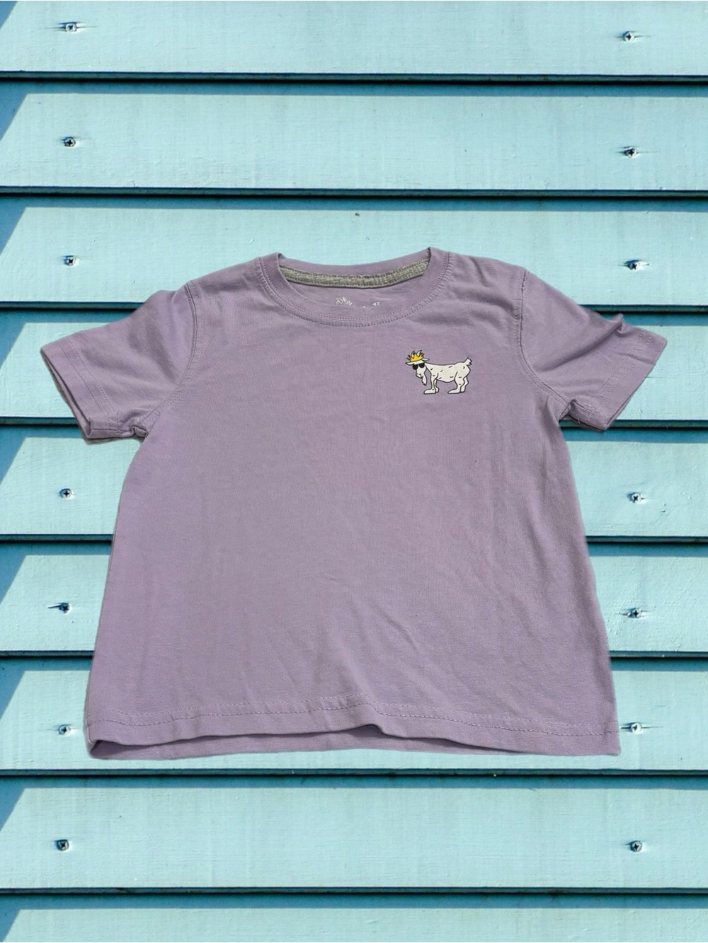 GOAT USA Boys 4T Purple Short Sleeve T-Shirt Crown Goat Logo